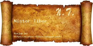 Nistor Tibor névjegykártya